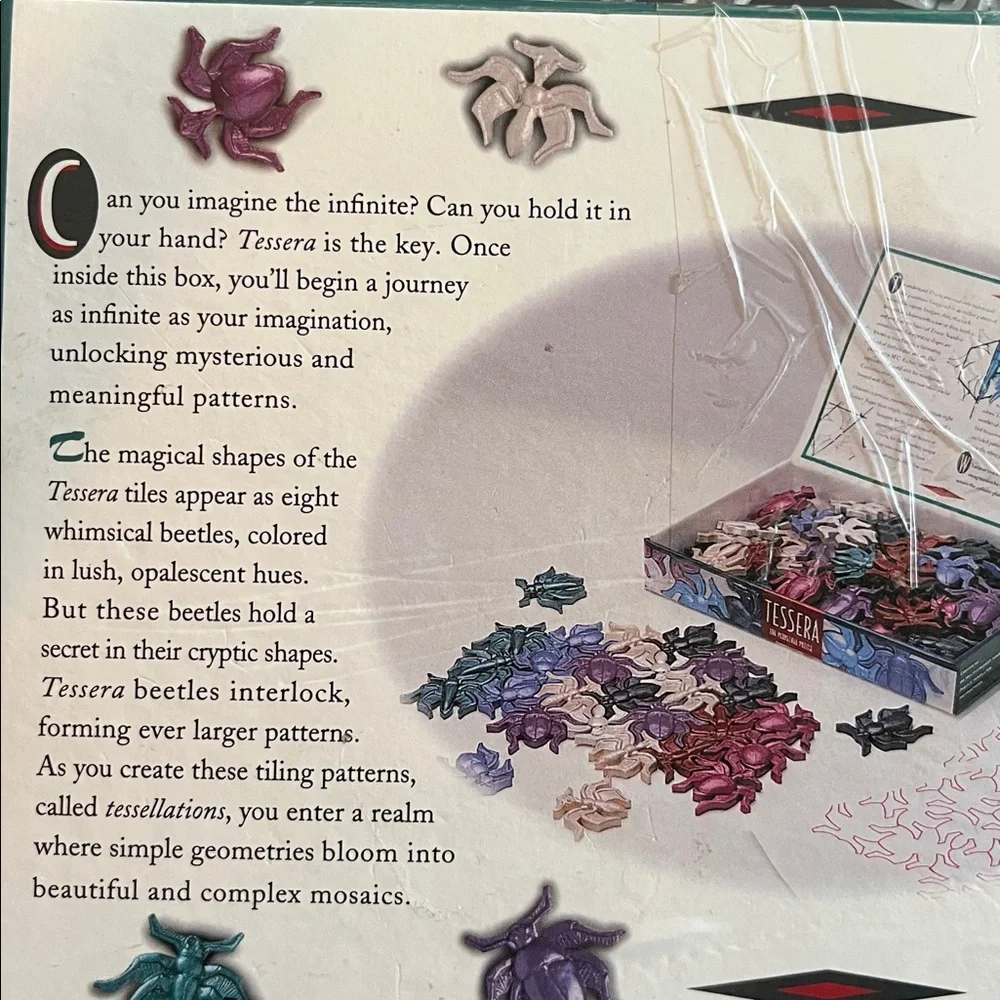 Vintage ‘96 Tessera perpetual puzzle interlocking beetles Age 6+ in box 39 bugs